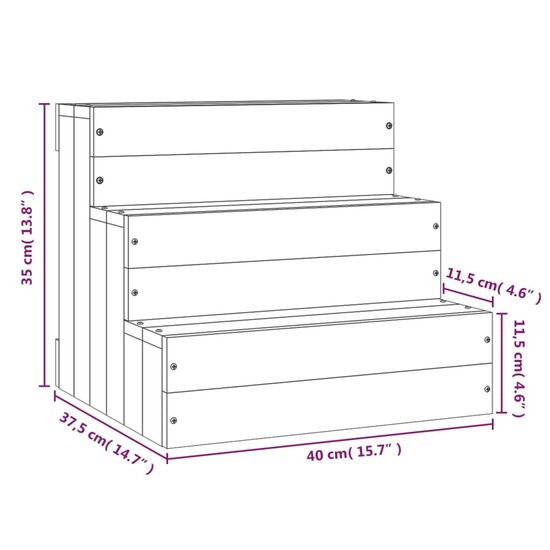 Huisdierentrap 40x37,5x35 cm massief grenenhout 7