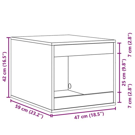 Kattenbakkast 47x59x42 cm bewerkt hout wit 9