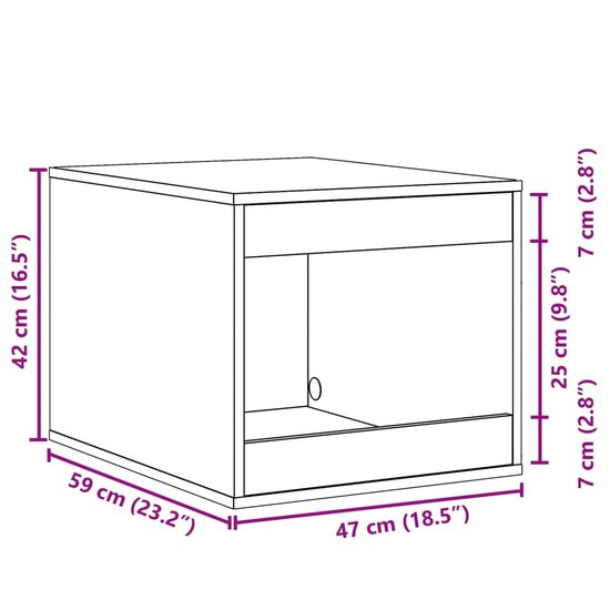 Kattenbakkast 47x59x42 cm bewerkt hout zwart 9