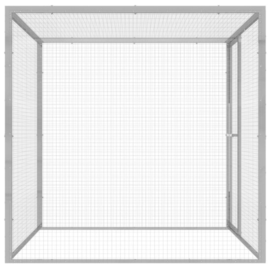 Kattenkooi 1,5x1,5x1,5 m gegalvaniseerd staal 2