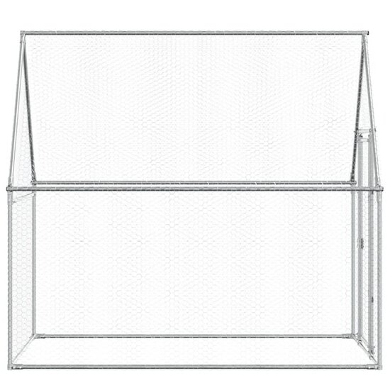 Kippenhok 200x100x190 cm gegalvaniseerd staal zilverkleurig 6