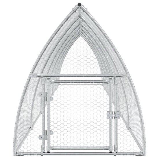 Kippenhok 600x105x120 cm gegalvaniseerd staal zilverkleurig 4