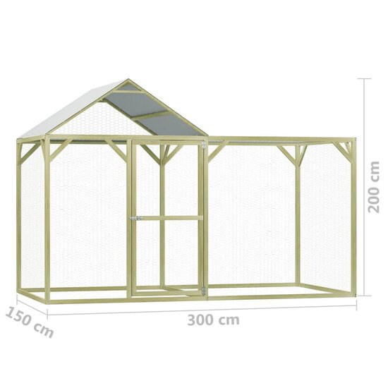 Kippenhok 3x1,5x2 m ge&iuml;mpregneerd grenenhout 7