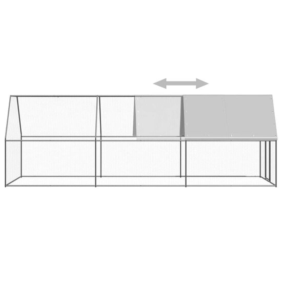 Kippenhok 2x6x2 m gegalvaniseerd staal 4