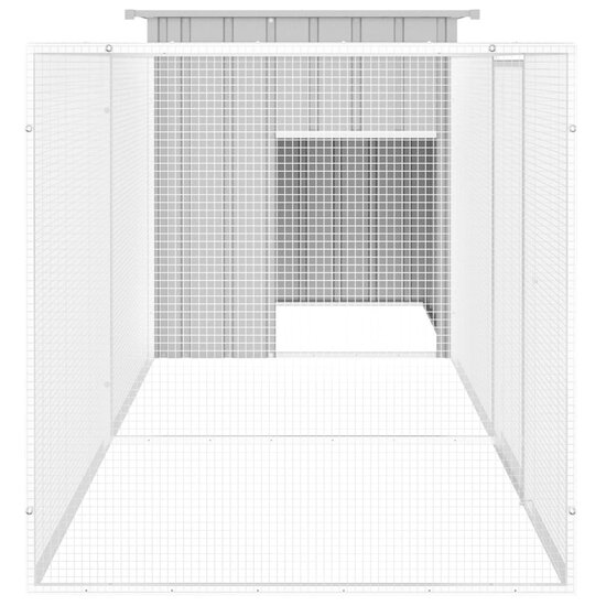 Kippenhok 300x91x100 cm gegalvaniseerd staal grijs 4