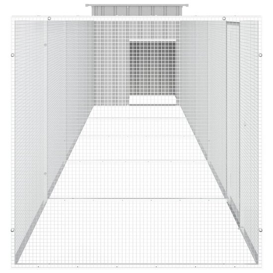 Kippenhok 600x91x100 cm gegalvaniseerd staal grijs 4