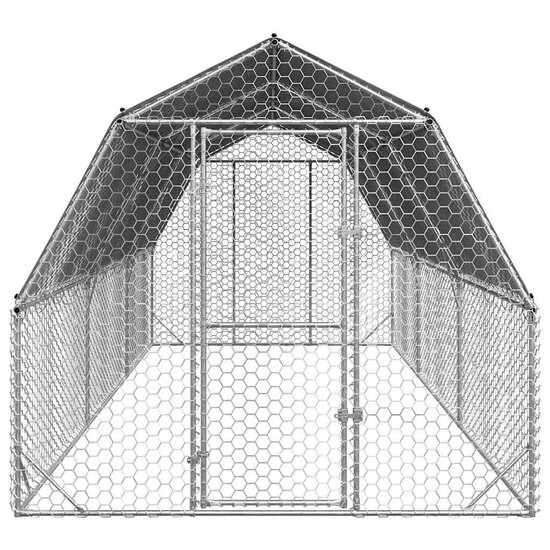 Kippenren met dak 2,5x6x2,25 m gegalvaniseerd staal 3