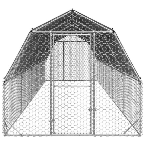 Kippenren met dak 2,5x10x2,25 m gegalvaniseerd staal 3