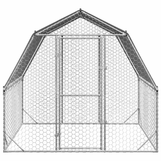 Kippenren met dak 2,5x2x2,25 m gegalvaniseerd staal 3