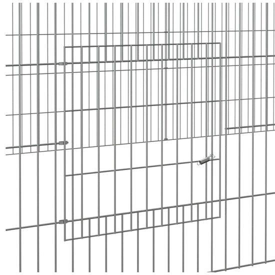 Konijnenkooi met 2 panelen 220x110x55 cm gegalvaniseerd ijzer 6