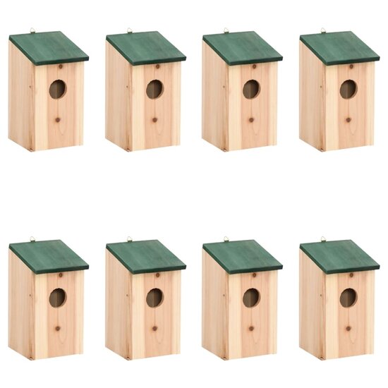 Vogelhuisjes 8 st 12x12x22 cm hout 1