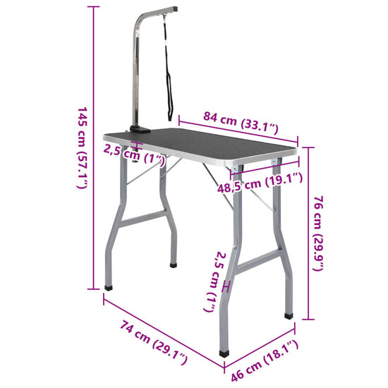 Trimtafel voor huisdieren met 1 aanlijnoptie 9