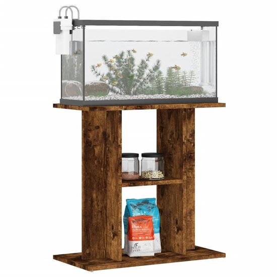 Aquariumstandaard 60x30x60 cm bewerkt hout gerookt eikenkleurig 3