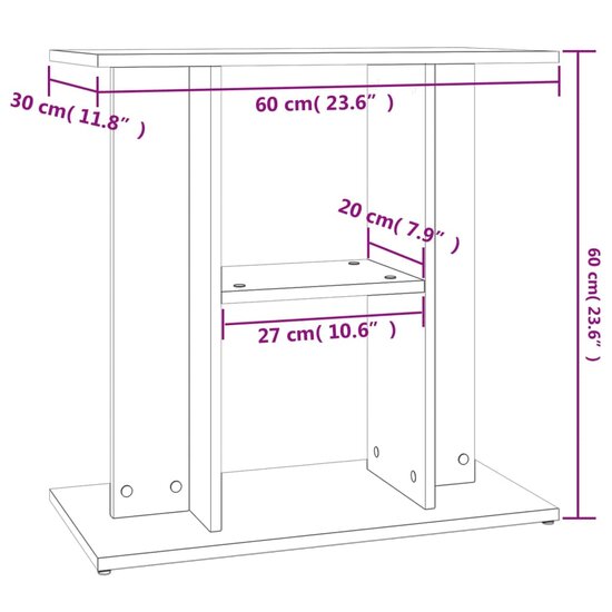 Aquariumstandaard 60x30x60 cm bewerkt hout bruin eikenkleur 8