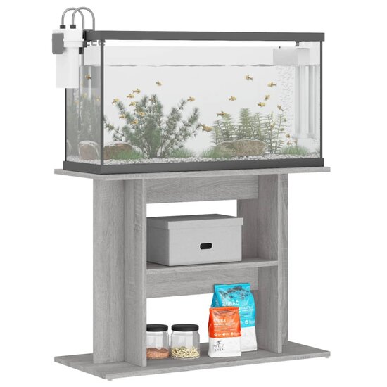 Aquariumstandaard 80x35x60 cm bewerkt hout grijs sonoma 3