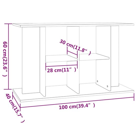 Aquariumstandaard 100x40x60 cm bewerkt hout wit 8