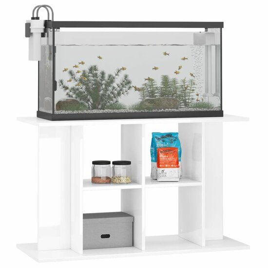 Aquariumstandaard 100x40x60 cm bewerkt hout hoogglans wit 3