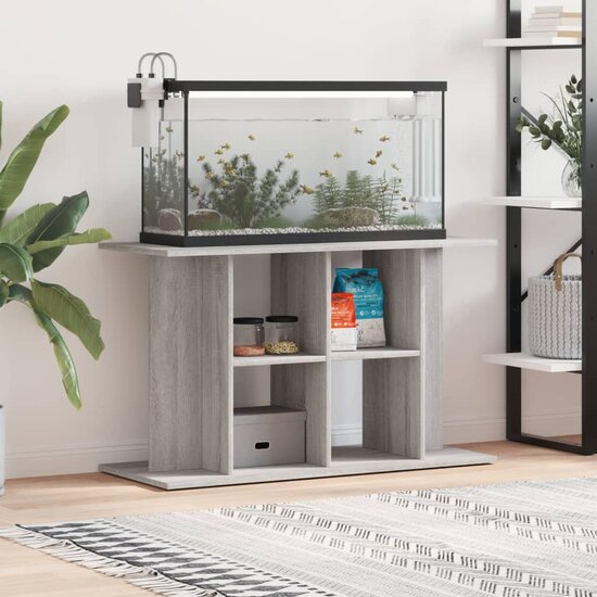 Aquariumstandaard 100x40x60 cm bewerkt hout grijs sonoma 1