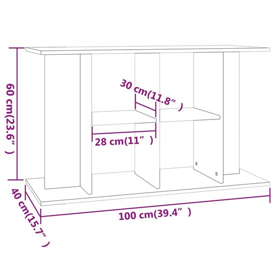 Aquariumstandaard 100x40x60 cm bewerkt hout bruin eikenkleur 8