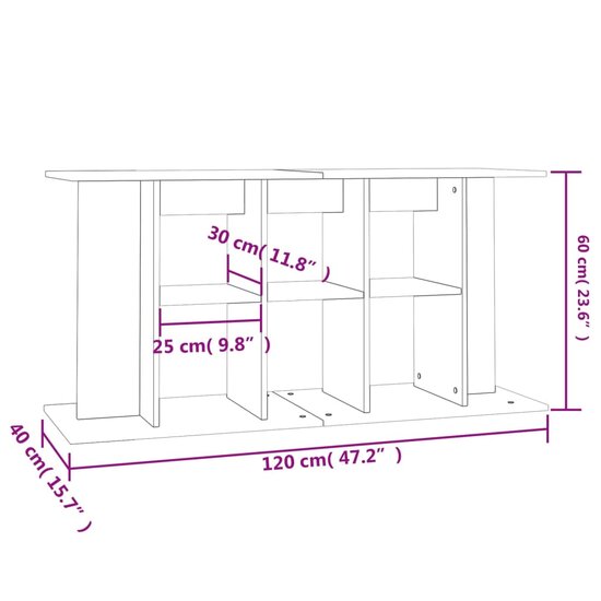 Aquariumstandaard 120x40x60 cm bewerkt hout wit 8