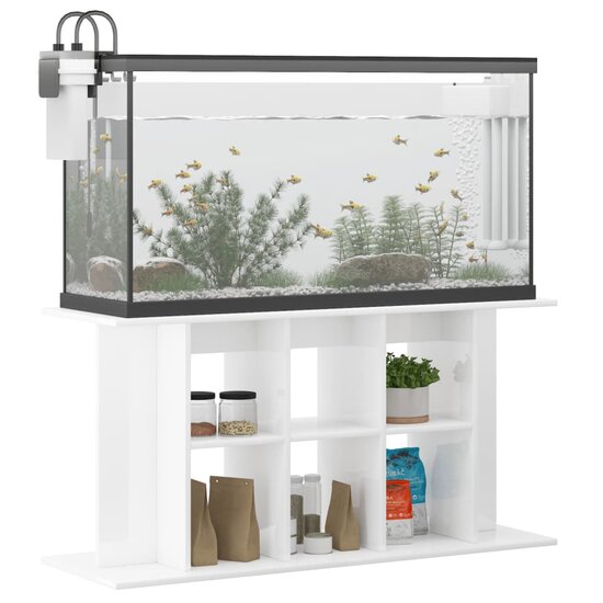 Aquariumstandaard 120x40x60 cm bewerkt hout hoogglans wit 3