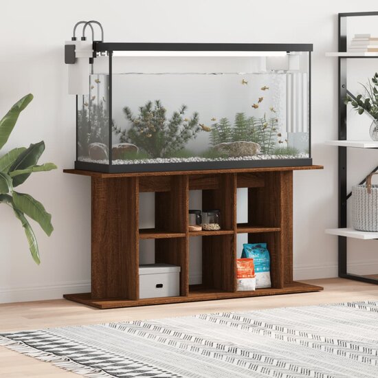 Aquariumstandaard 120x40x60 cm bewerkt hout bruin eikenkleur 1