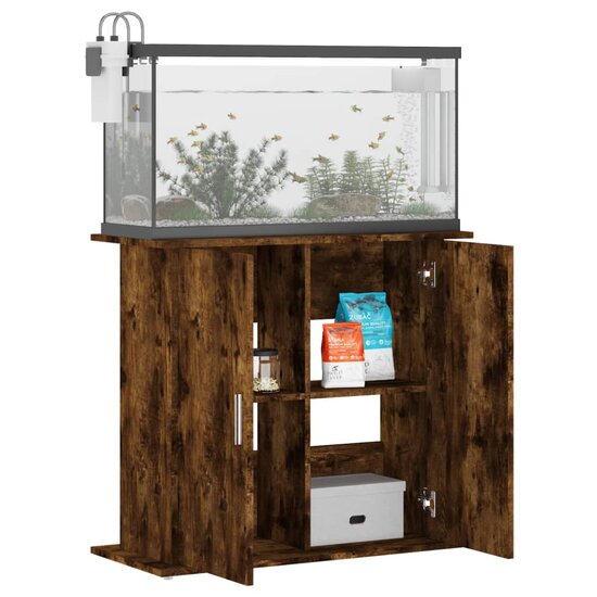 Aquariumstandaard 81x36x73 cm bewerkt hout gerookt eikenkleurig 4