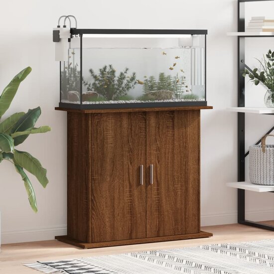 Aquariumstandaard 81x36x73 cm bewerkt hout bruin eikenkleur 1