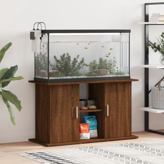 Aquariumstandaard 101x41x58 cm bewerkt hout bruin eikenkleur 1