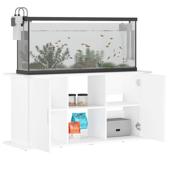 Aquariumstandaard 121x41x58 cm bewerkt hout wit 4