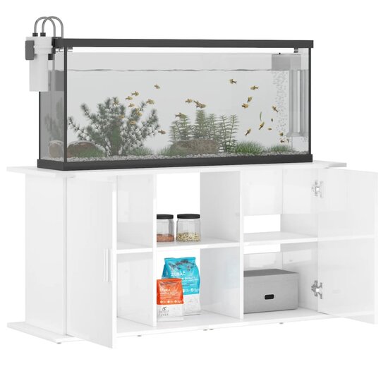 Aquariumstandaard 121x41x58 cm bewerkt hout hoogglans wit 4