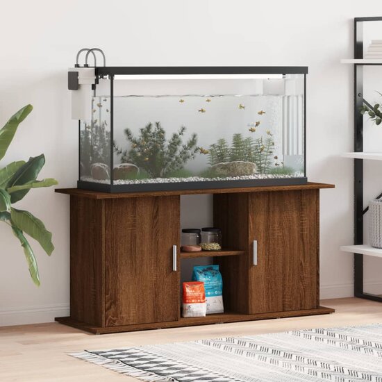 Aquariumstandaard 121x41x58 cm bewerkt hout bruin eikenkleur 1