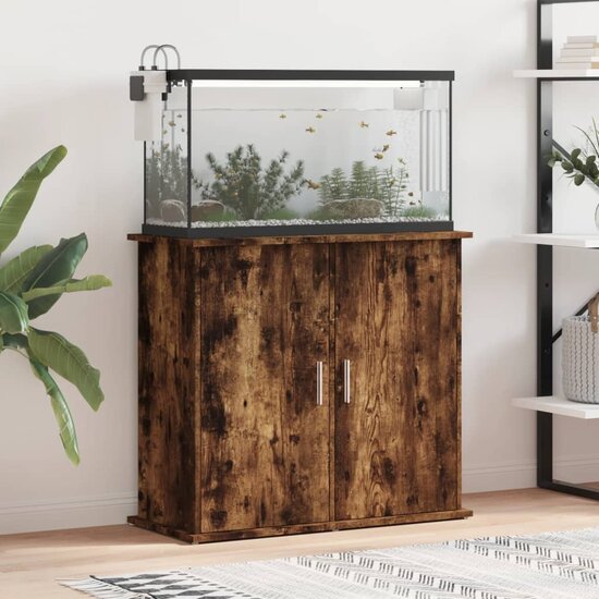 Aquariumstandaard 81x36x73 cm bewerkt hout gerookt eikenkleurig 1