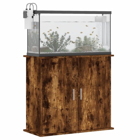 Aquariumstandaard 81x36x73 cm bewerkt hout gerookt eikenkleurig 4