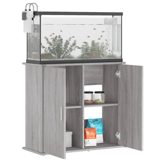 Aquariumstandaard 81x36x73 cm bewerkt hout grijs sonoma eiken 3