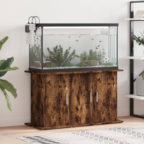 Aquariumstandaard 101x41x58 cm bewerkt hout gerookt eikenkleur 1