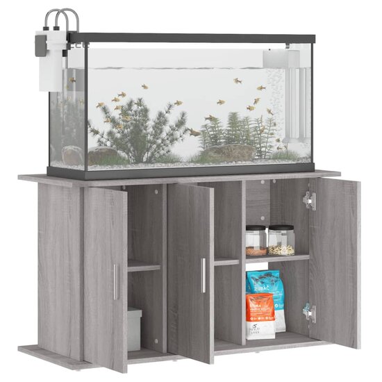 Aquariumstandaard 101x41x58 cm bewerkt hout grijs sonoma eiken 3