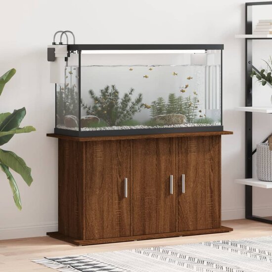 Aquariumstandaard 101x41x58 cm bewerkt hout bruin eikenkleur 1