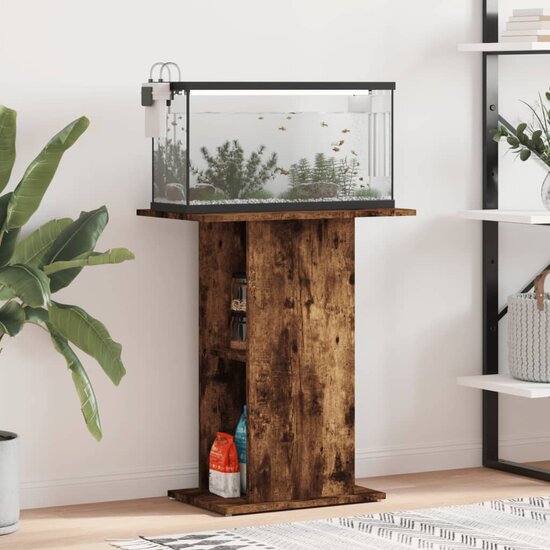 Aquariumstandaard 60,5x36x72,5 cm bewerkt hout gerookt eiken 1