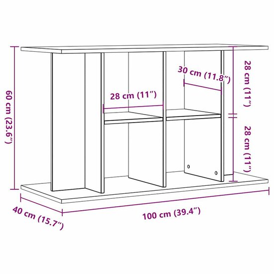 Aquariumstandaard 100x40x60 cm bewerkt hout oud houtkleurig 9