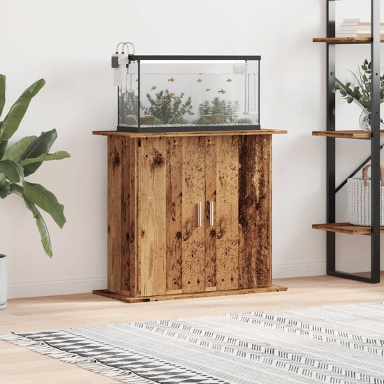 Aquariumstandaard 81x36x73 cm bewerkt hout oud houtkleurig 1