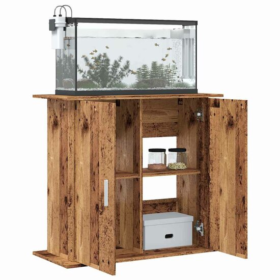 Aquariumstandaard 81x36x73 cm bewerkt hout oud houtkleurig 3