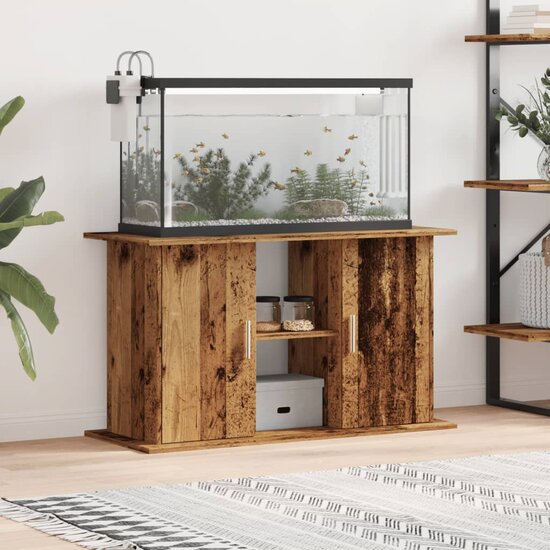 Aquariumstandaard 101x41x58 cm bewerkt hout oud houtkleurig 1