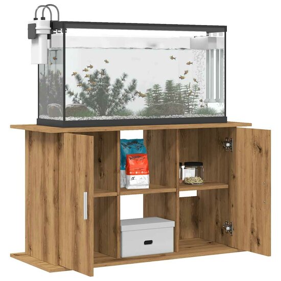 Aquariumstandaard 101x41x58 cm bewerkt hout artisanaal eiken 3