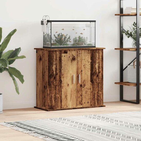 Aquariumstandaard 81x36x73 cm bewerkt hout oud houtkleurig 3