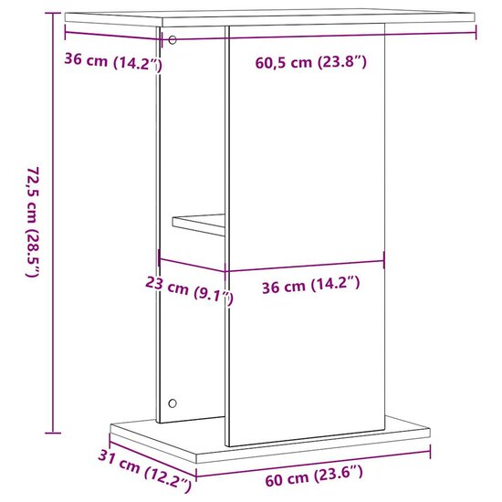 Aquariumstandaard 36x60,5x72,5 cm bewerkt hout oud houtkleurig 9