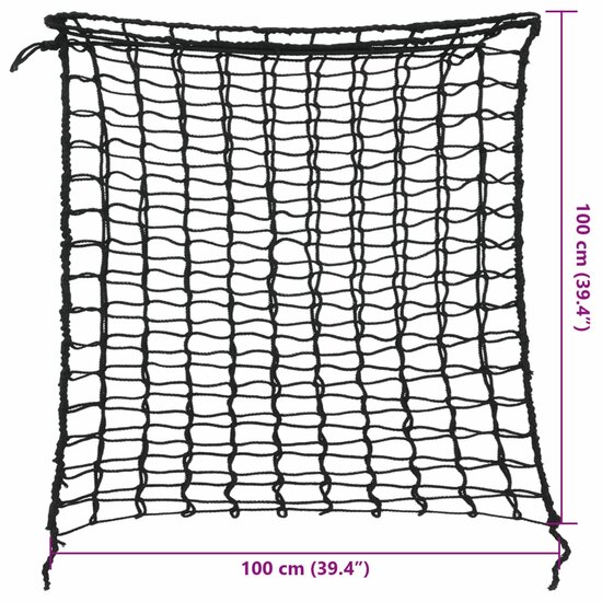 Hooinetten 2 st 100x100 cm vierkant polypropeen zwart 9