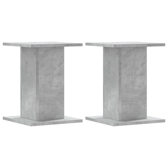 Speakerstandaards 2 st 30x30x40 cm bewerkt hout betongrijs 2