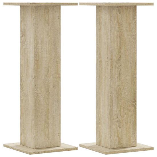 Speakerstandaards 2 st 30x30x80 cm bewerkt hout sonoma eiken 2