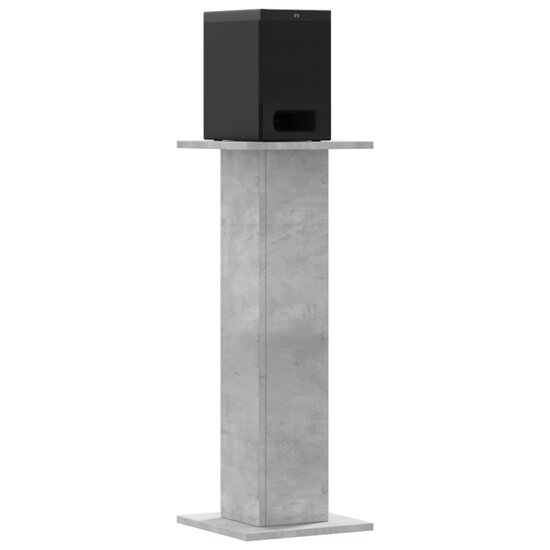 Speakerstandaards 2 st 30x30x80 cm bewerkt hout betongrijs 3